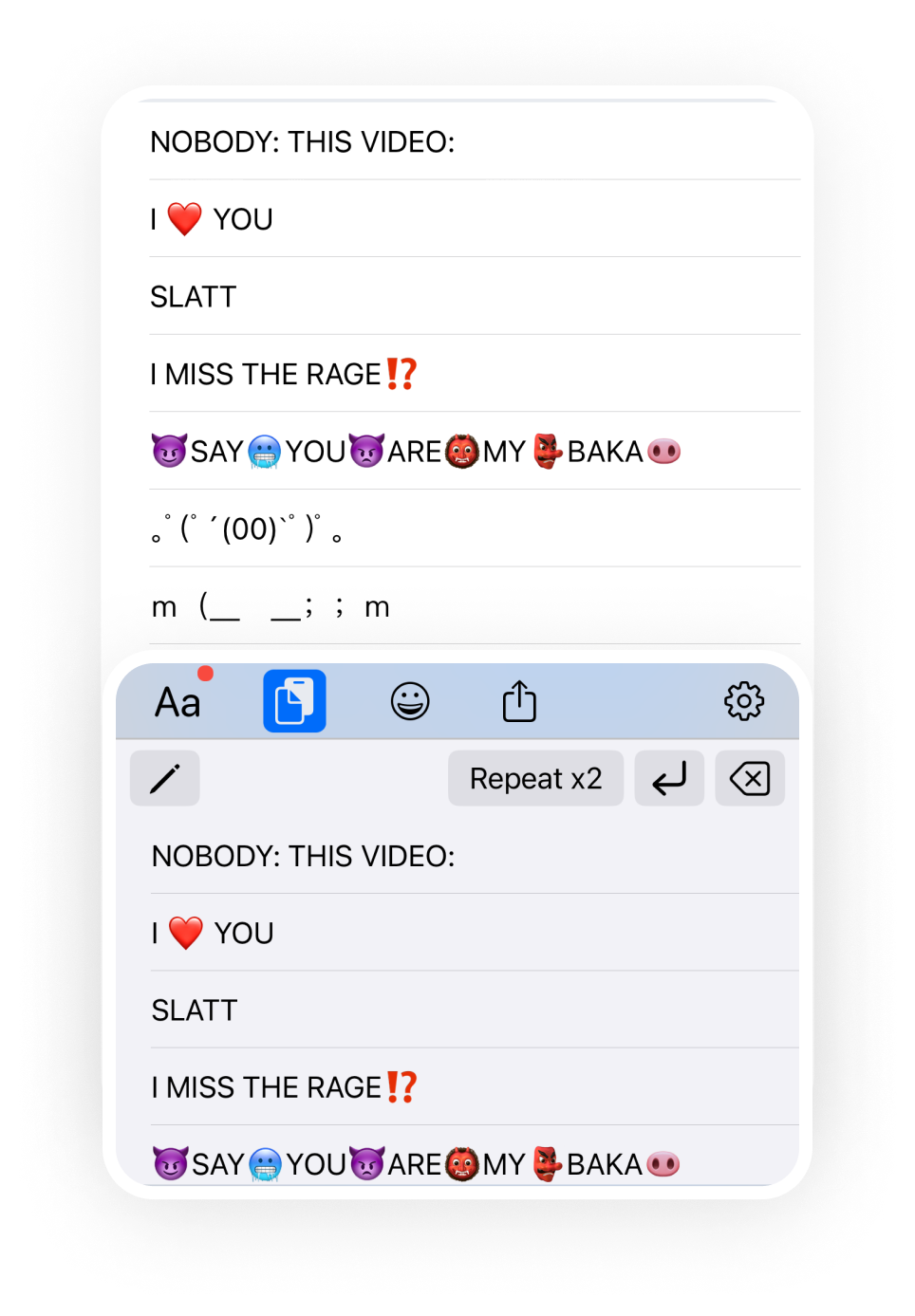 Text snippets feature showing saved templates ready for quick use